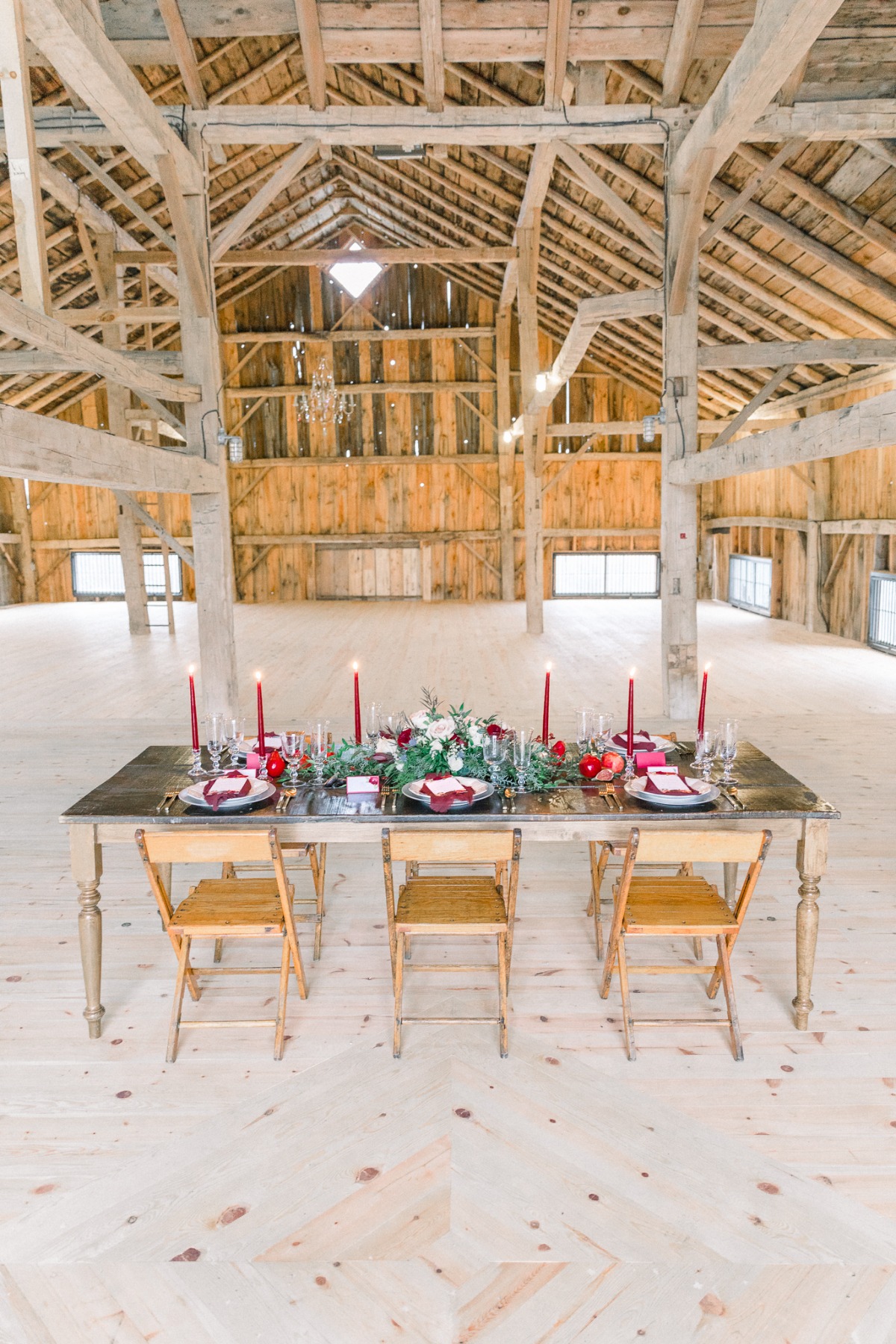 Rustic winter wedding tablescape