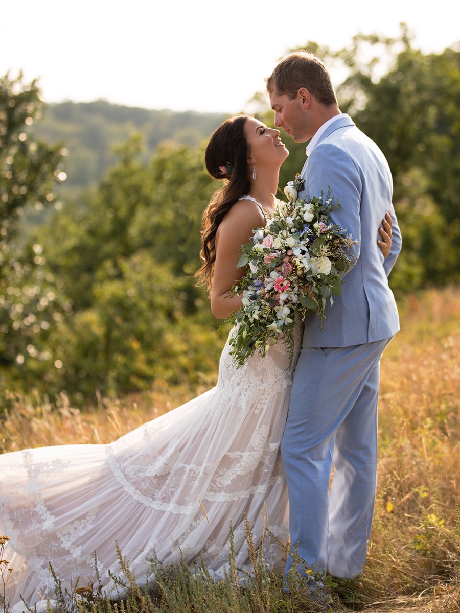 A Blush And Blue Barn Wedding