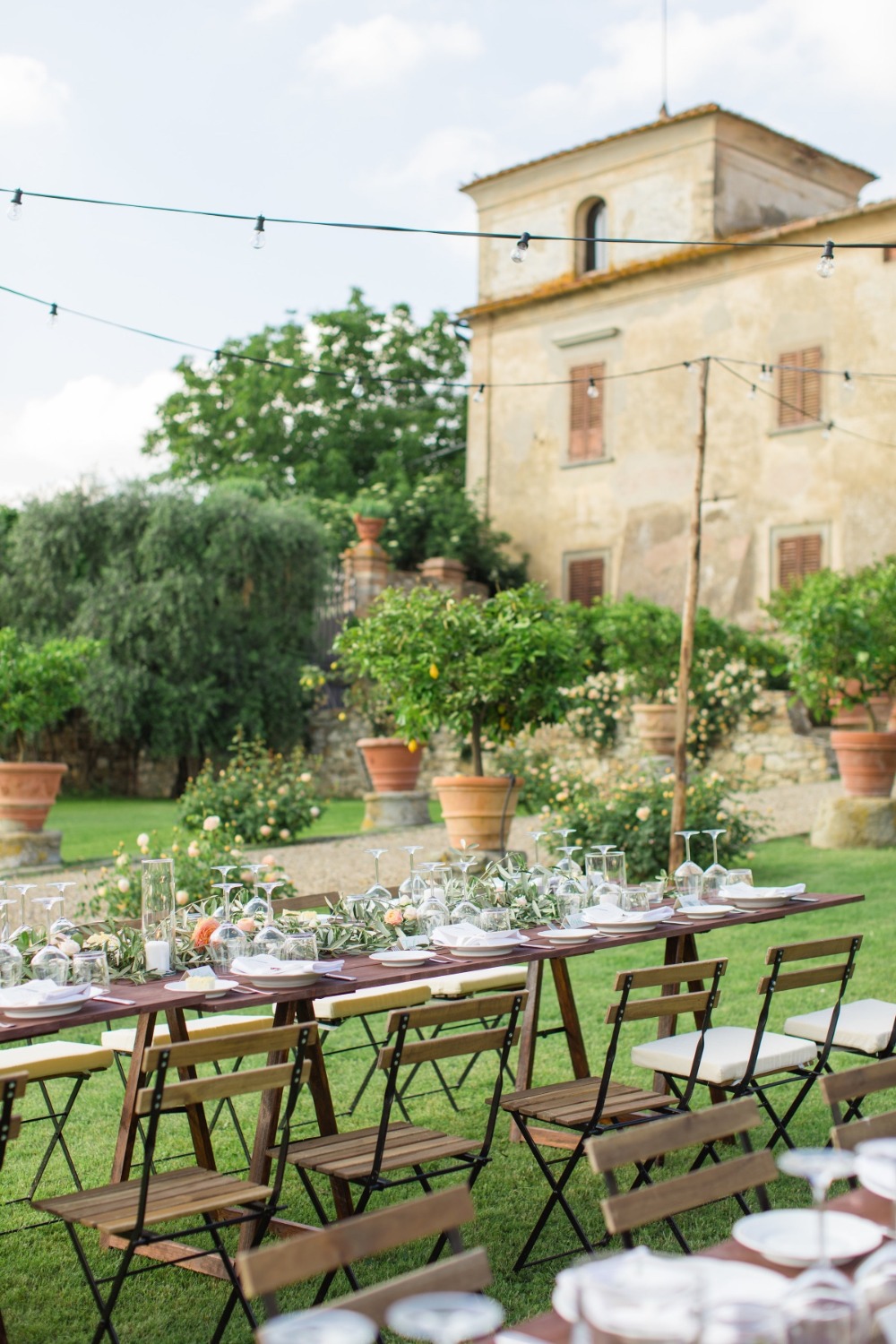 Tuscan garden wedding reception