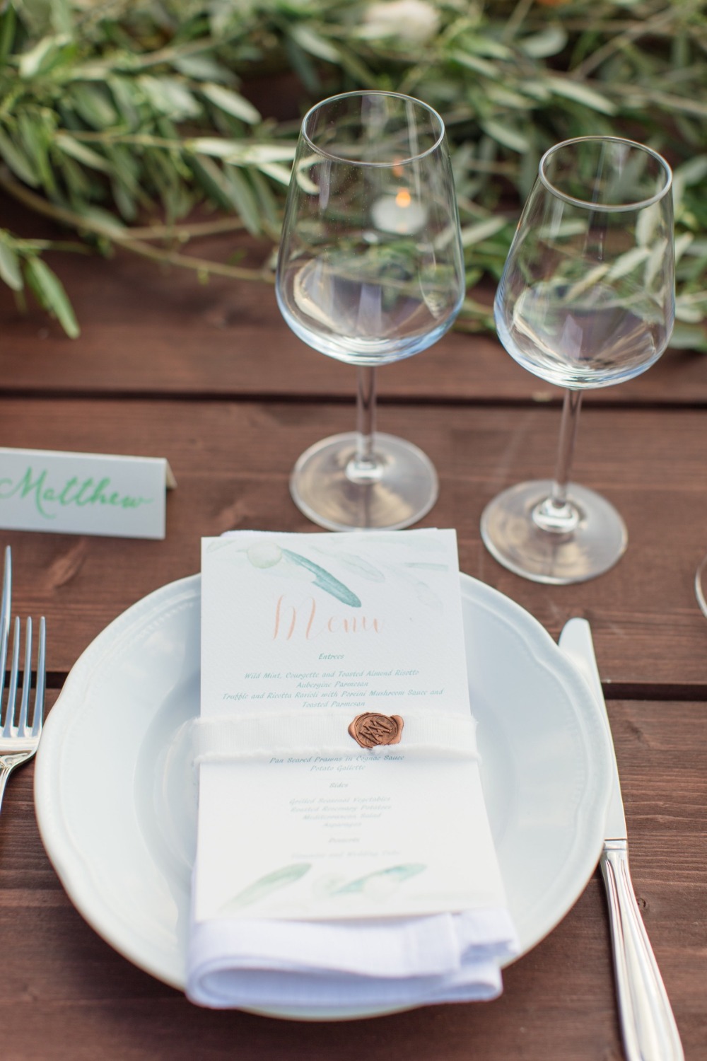 simple and sweet wedding menu idea