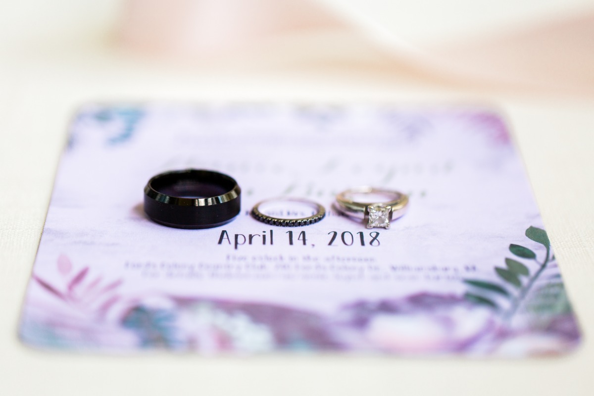 Wedding rings on April 14 2018 wedding invitation card