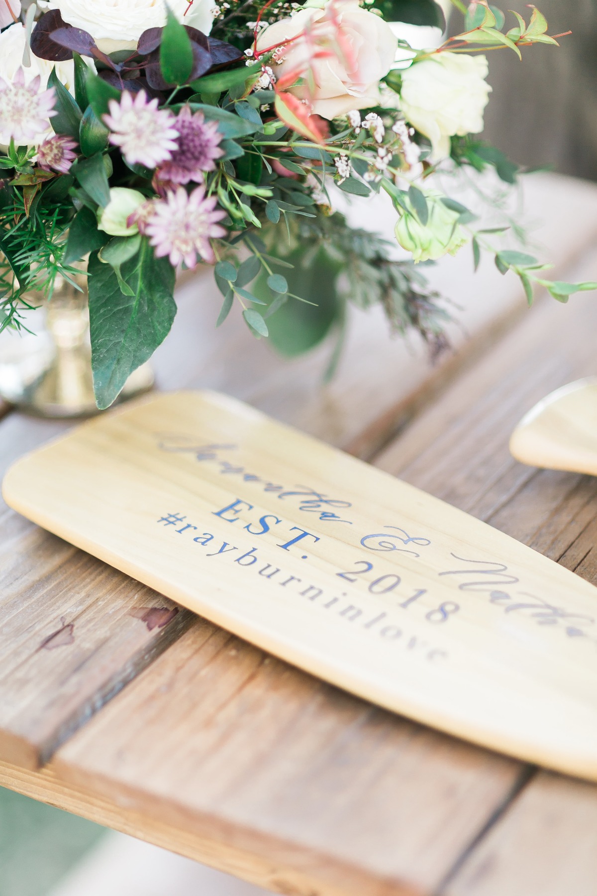 wedding guestbook canoe paddle