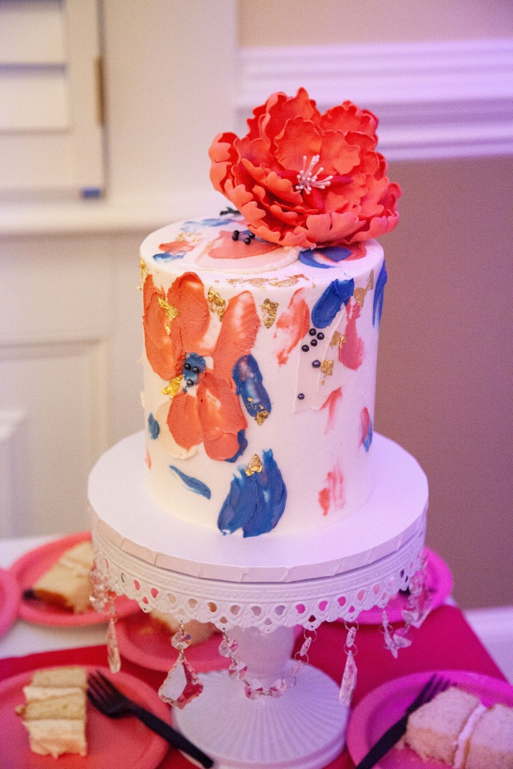 paint brush style wedding cake
