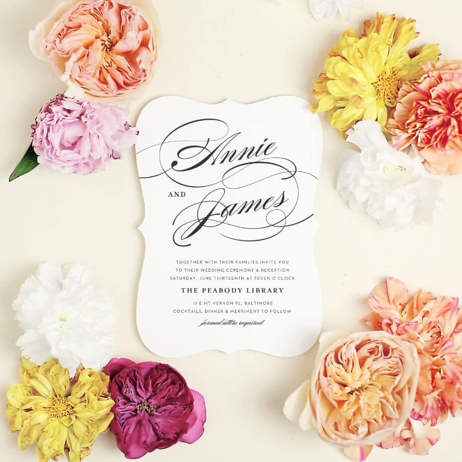 Basic invite catalog-copy with coral flower styling