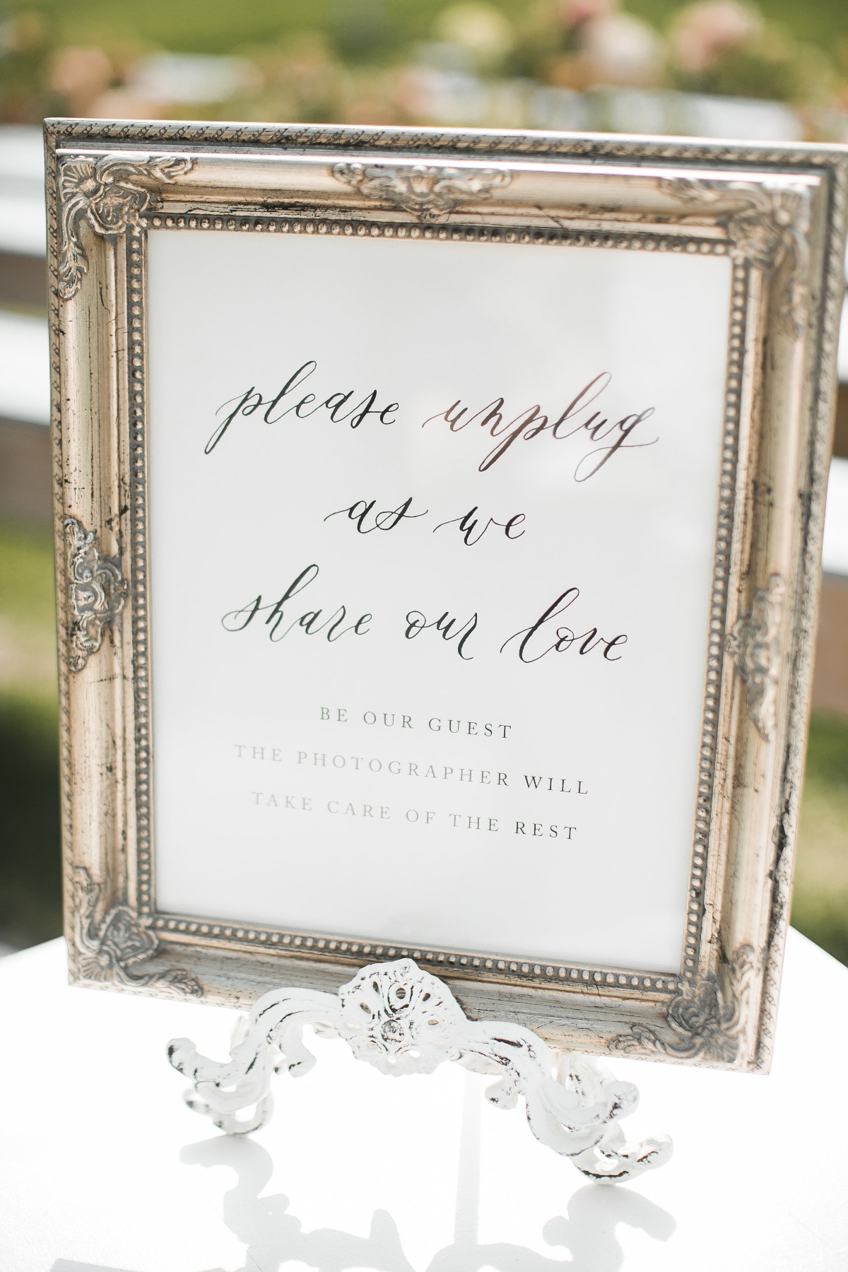 Unplugged ceremony sign