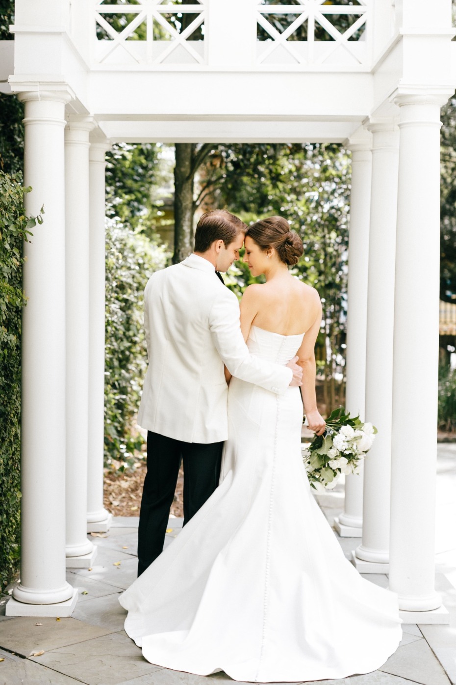 Classic modern black and white wedding with pops of color