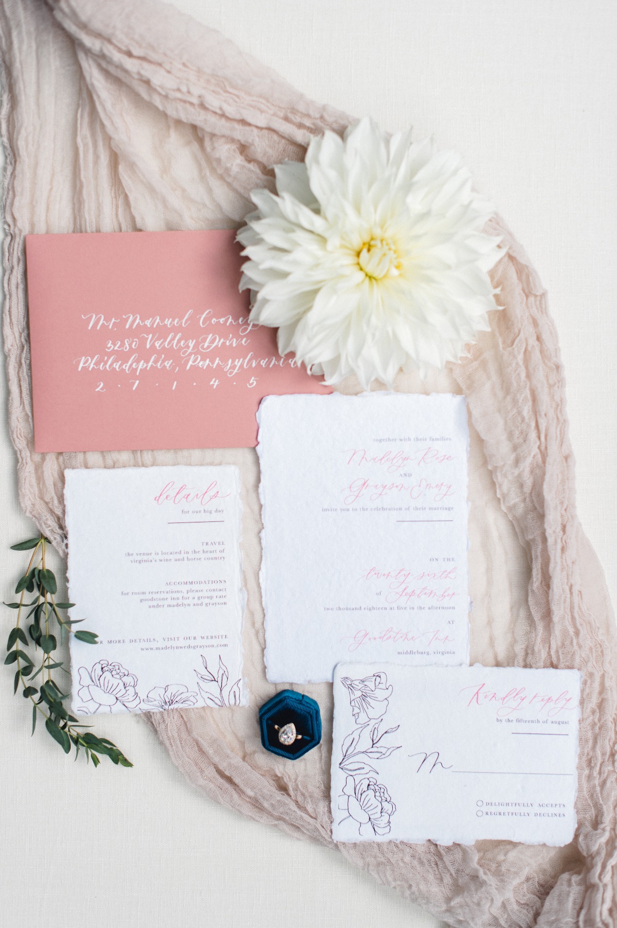 Mauve wedding invitations