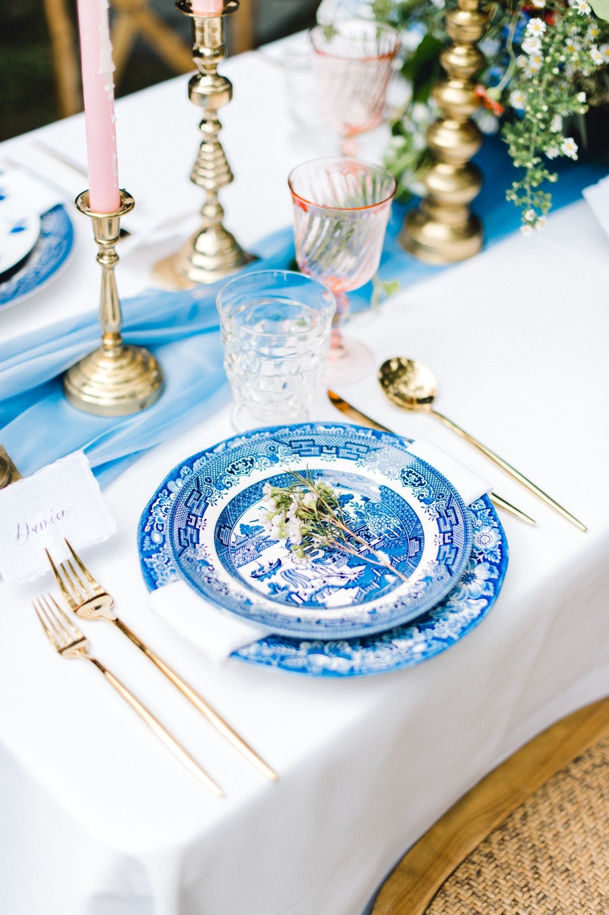 Mismatched blue and white china