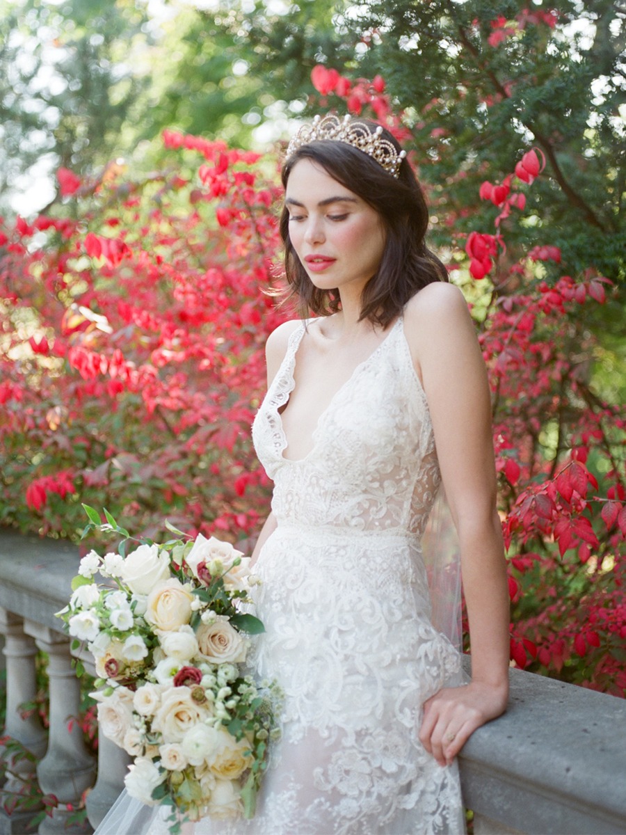 English Garden Style Wedding Portraits