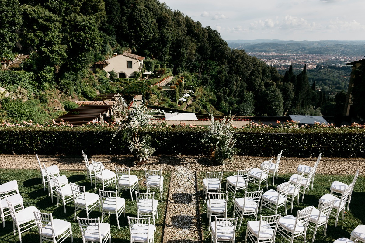 Italian countryside wedding with a view