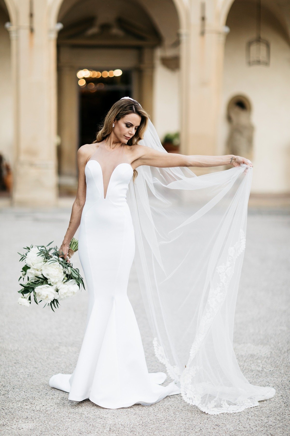 Gorgeous Michael Costello wedding dress