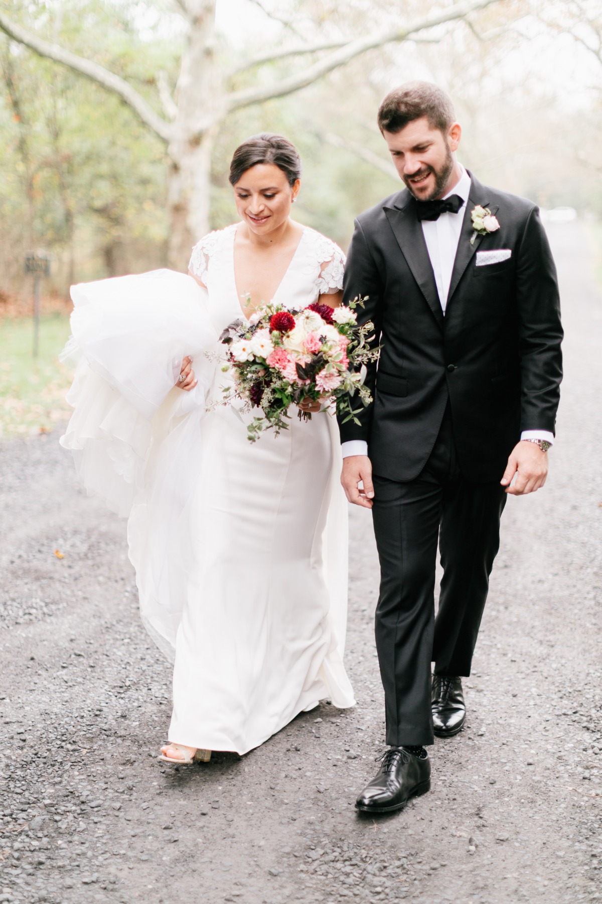 Contemporary chic bride and groom