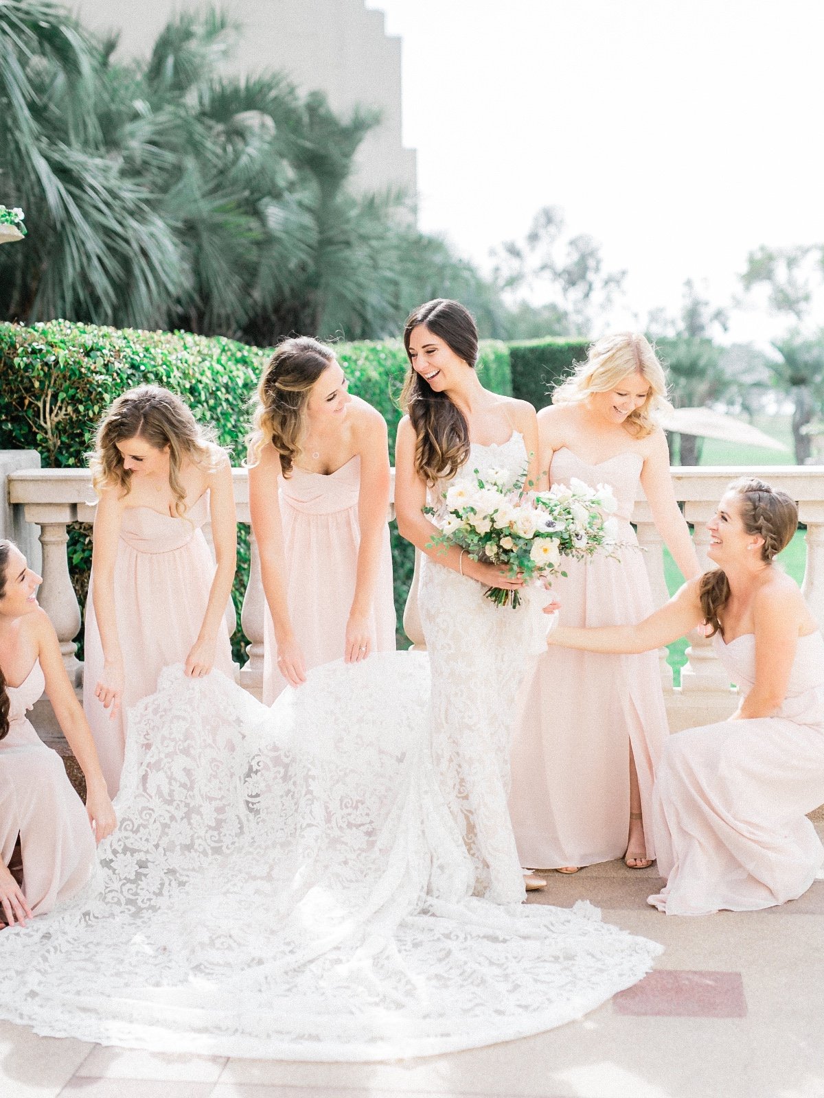 Elegant blush bridesmaid dresses
