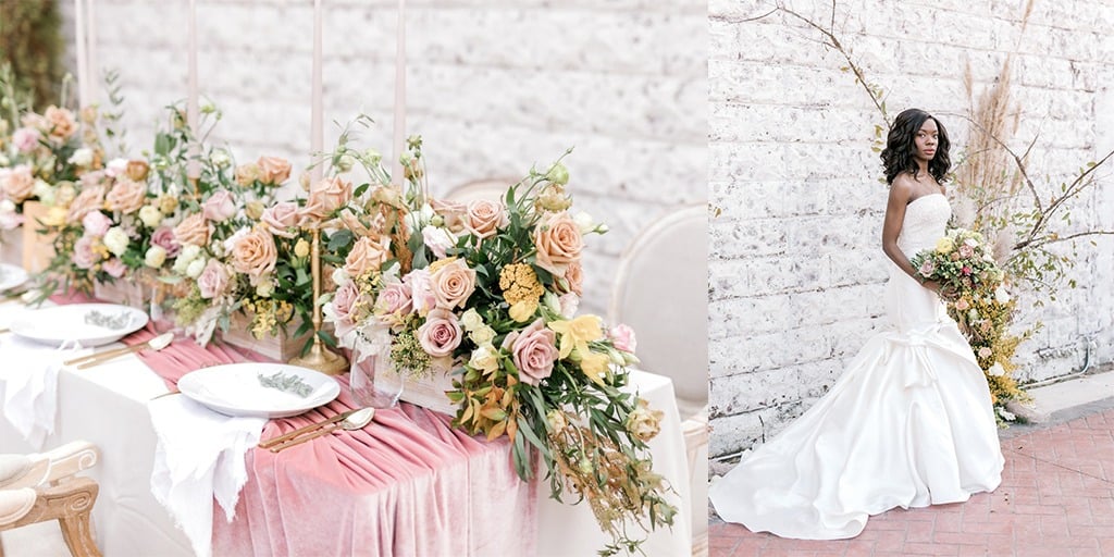 How To Have A Soft Pink And Gold Autumn Wedding
