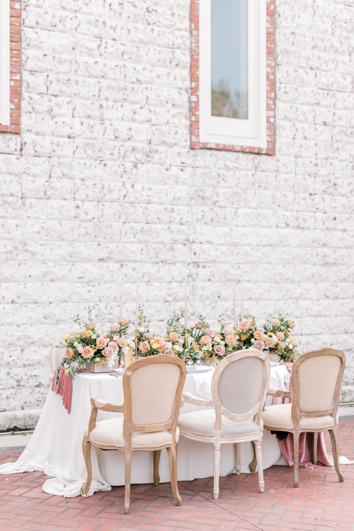 romantic soft pink wedding table
