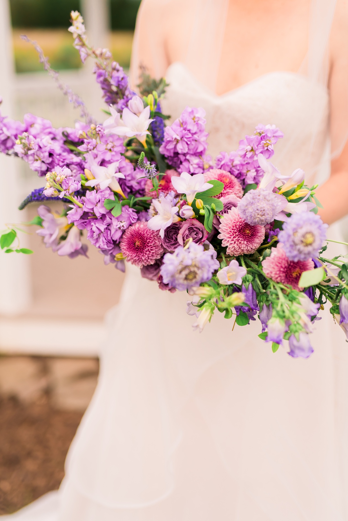 Purple lavender wedding bouquet