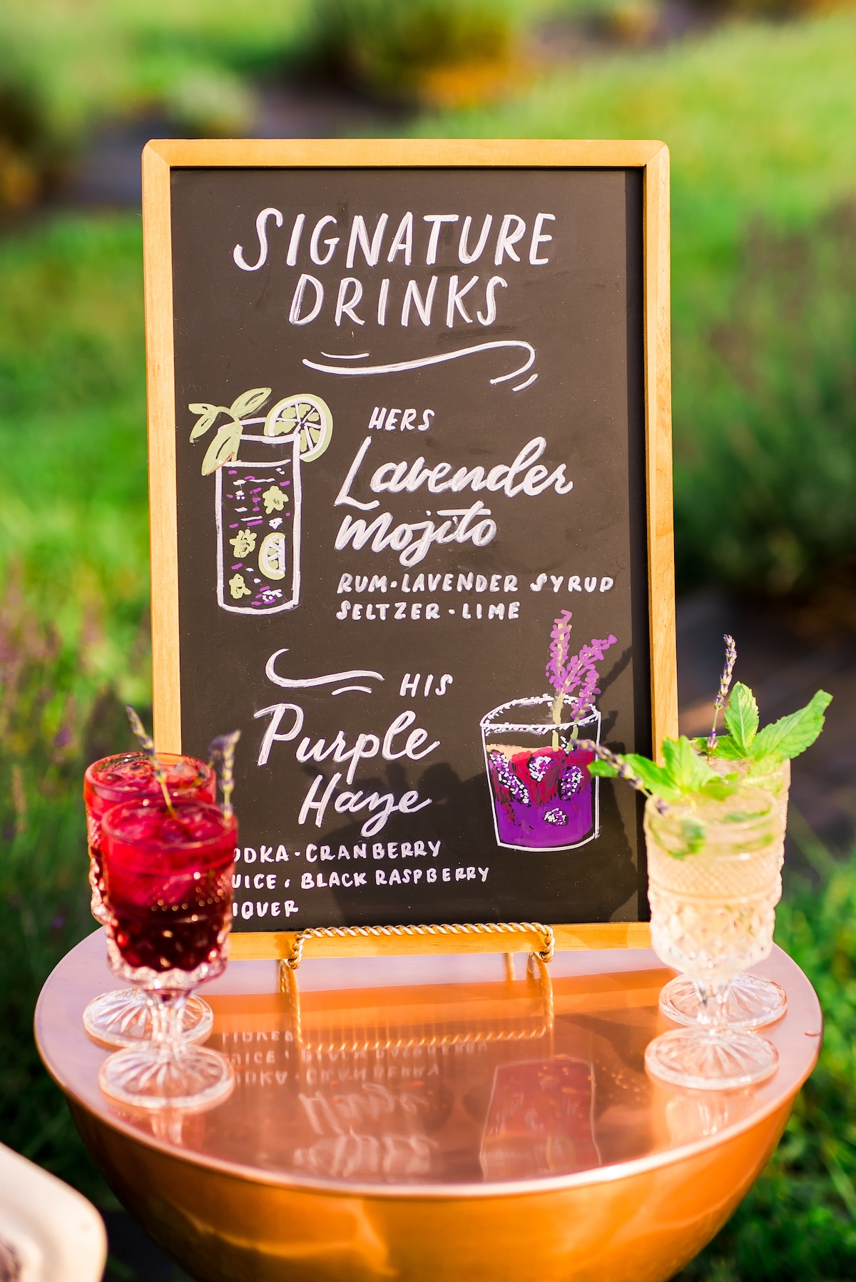 Signature wedding drinks