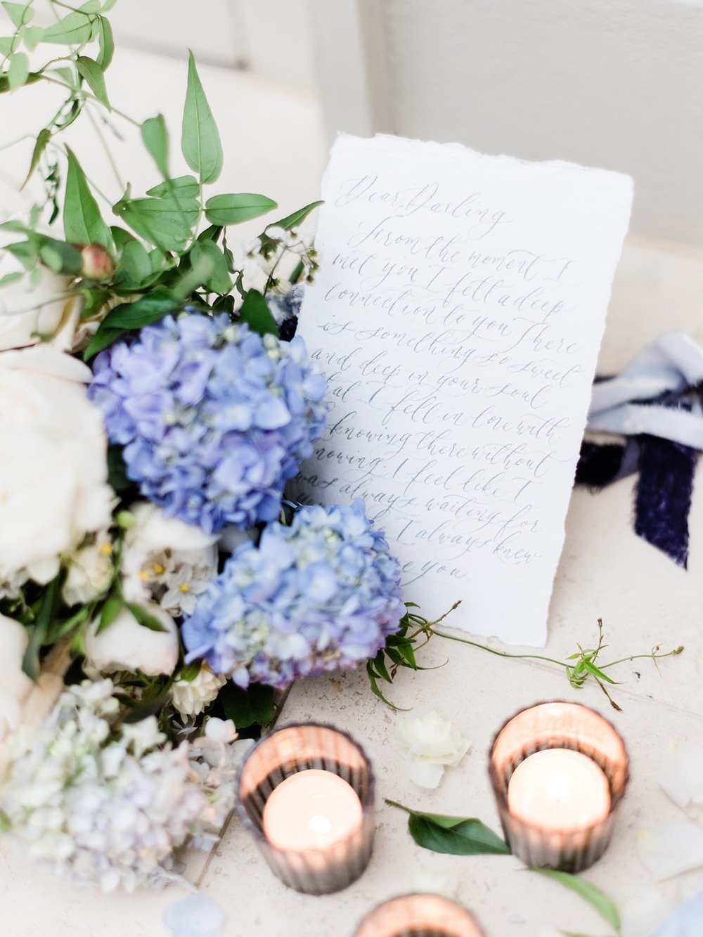 wedding letter and wedding flowers