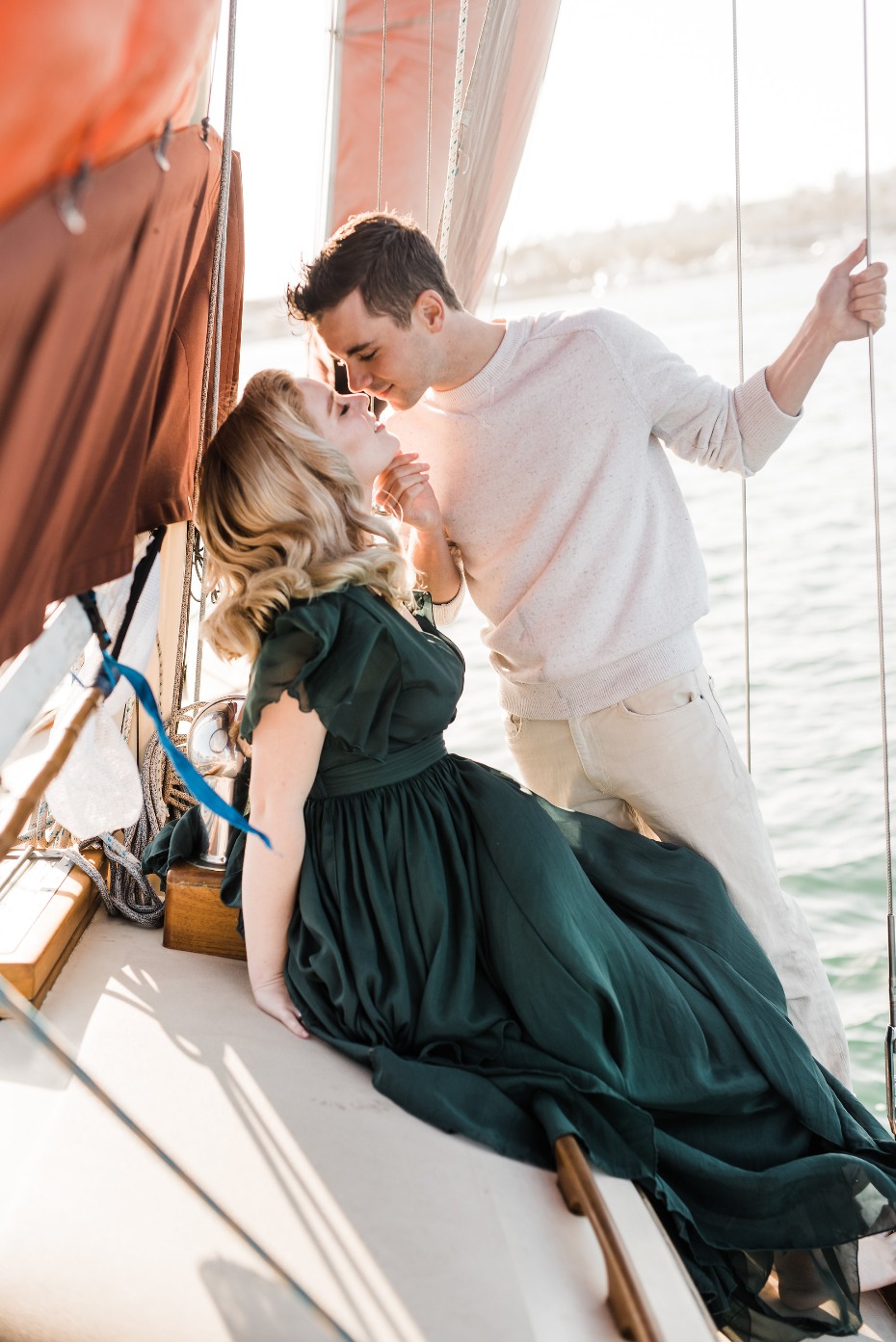 Victoria Johannson Photography Couple Engagement Shoot On a Sailboat