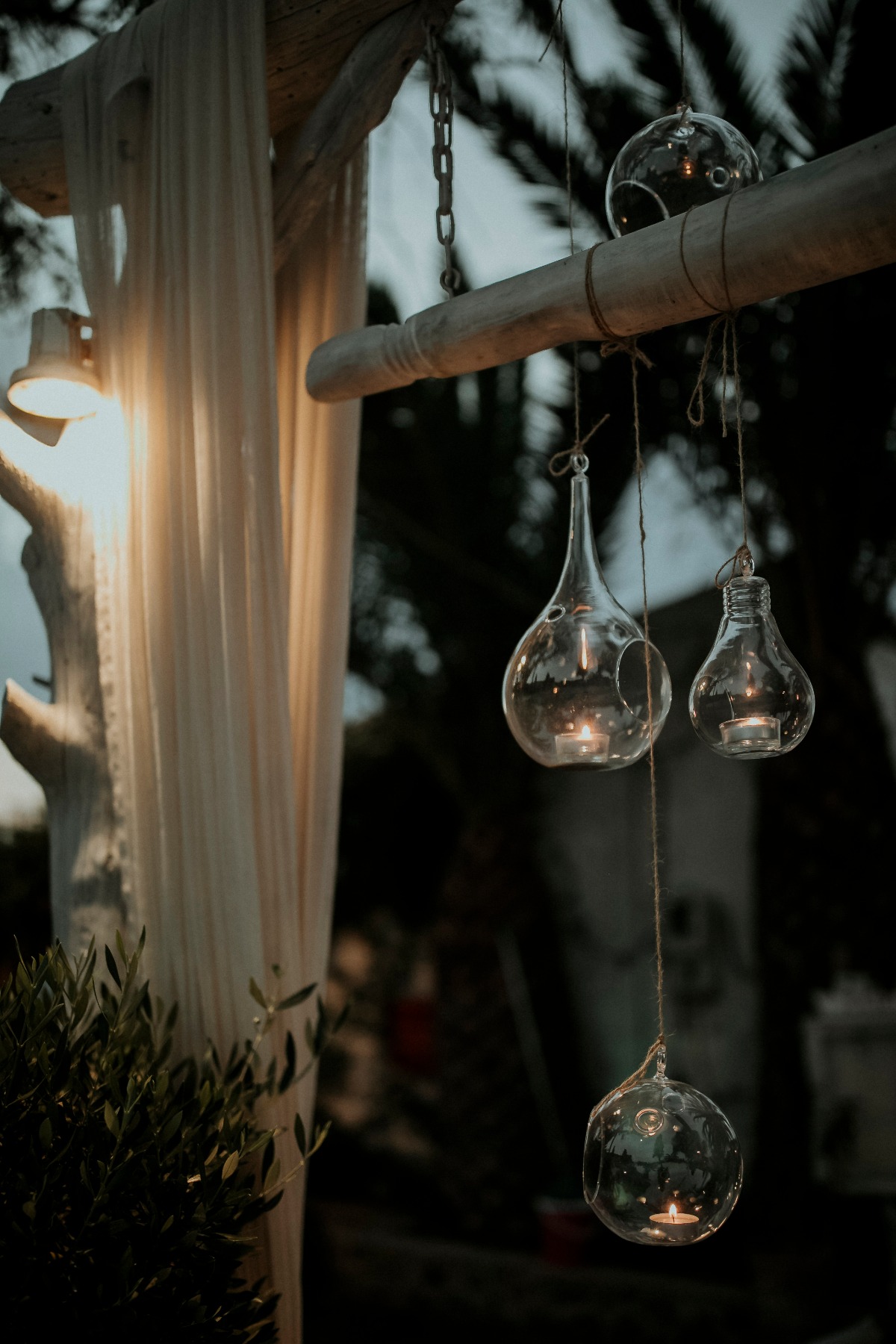 Romantic outdoor lighting glass candle decorations