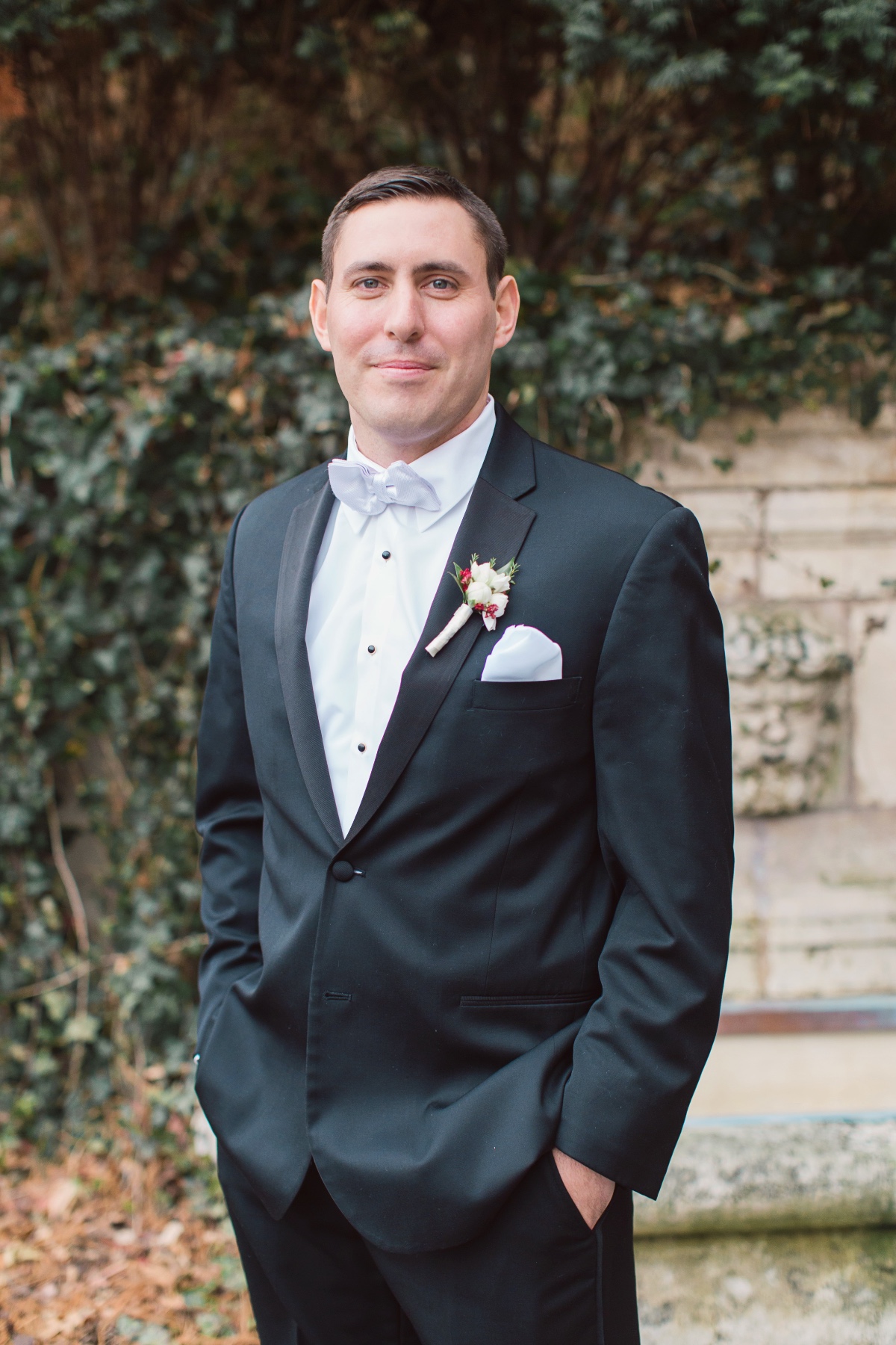 groom in classic tuxedo