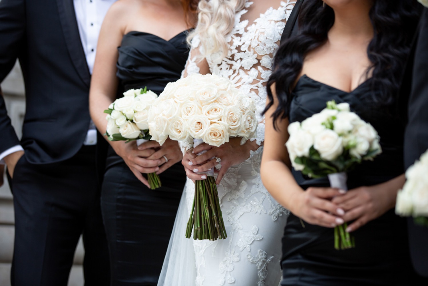 all white wedding bouquets