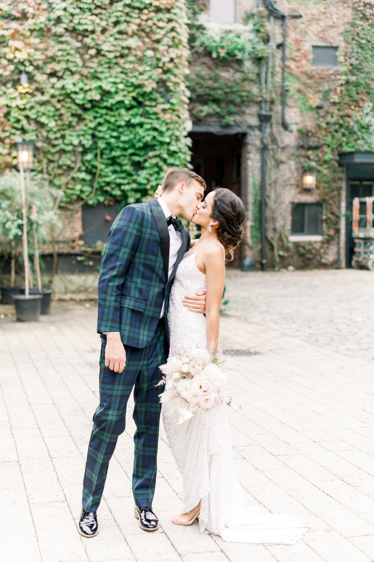 Plaid suit for the groom
