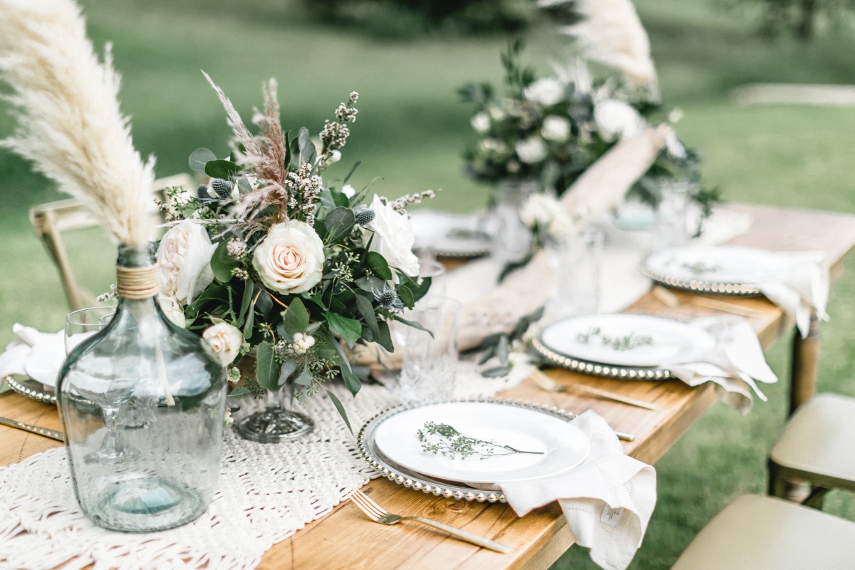 wedding table with natural theme
