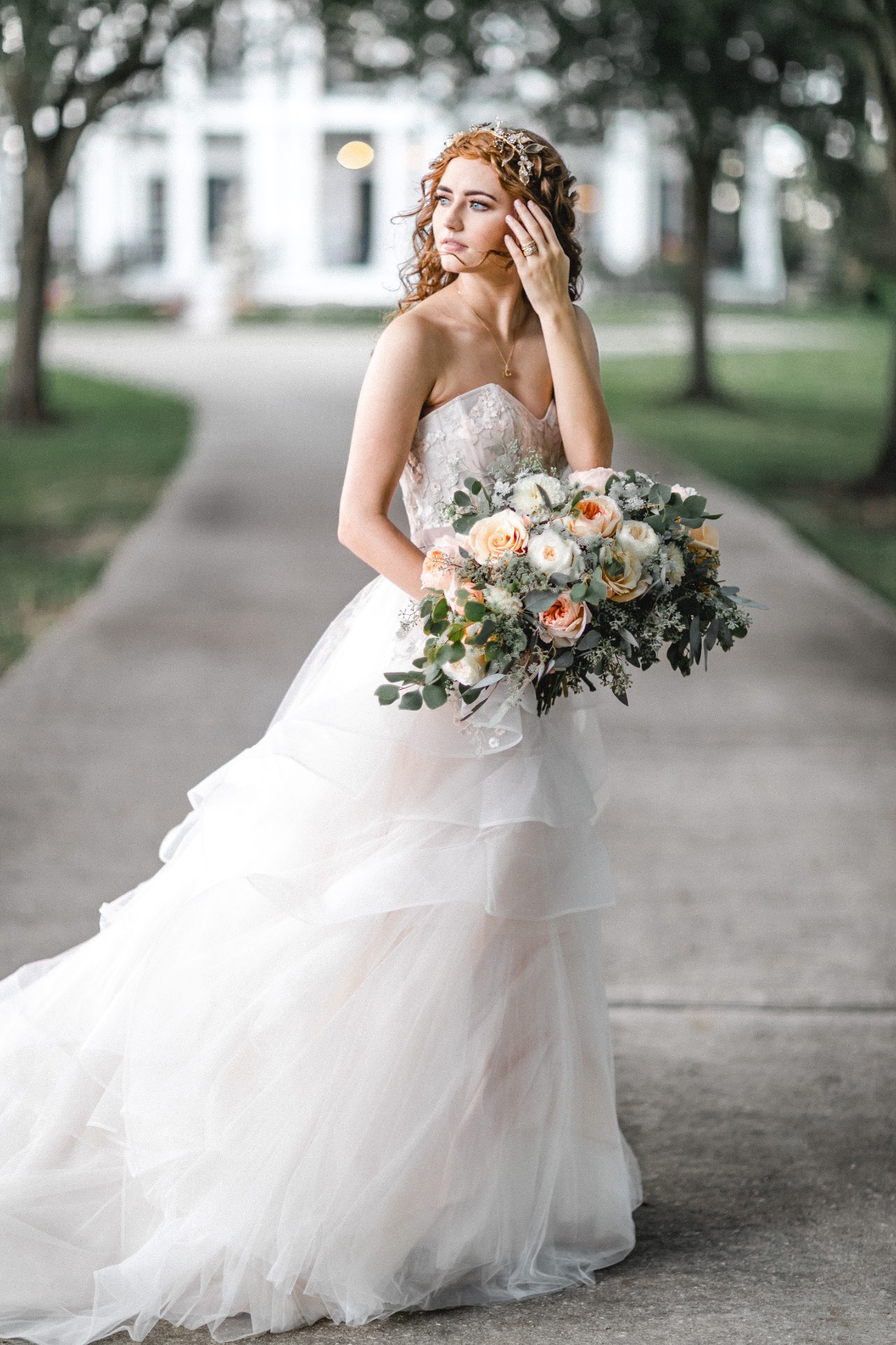 simple and sweet bride in WTOO by Watters dress