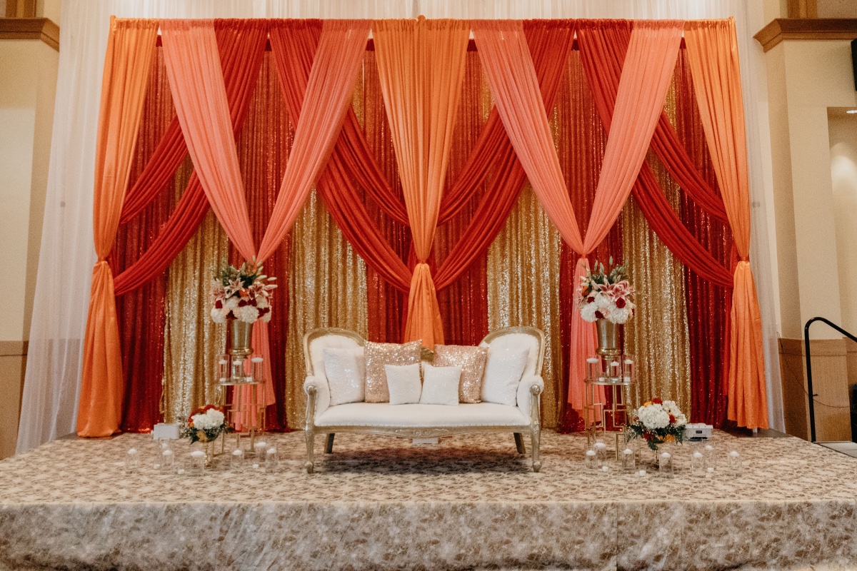 Bride and groom seating area