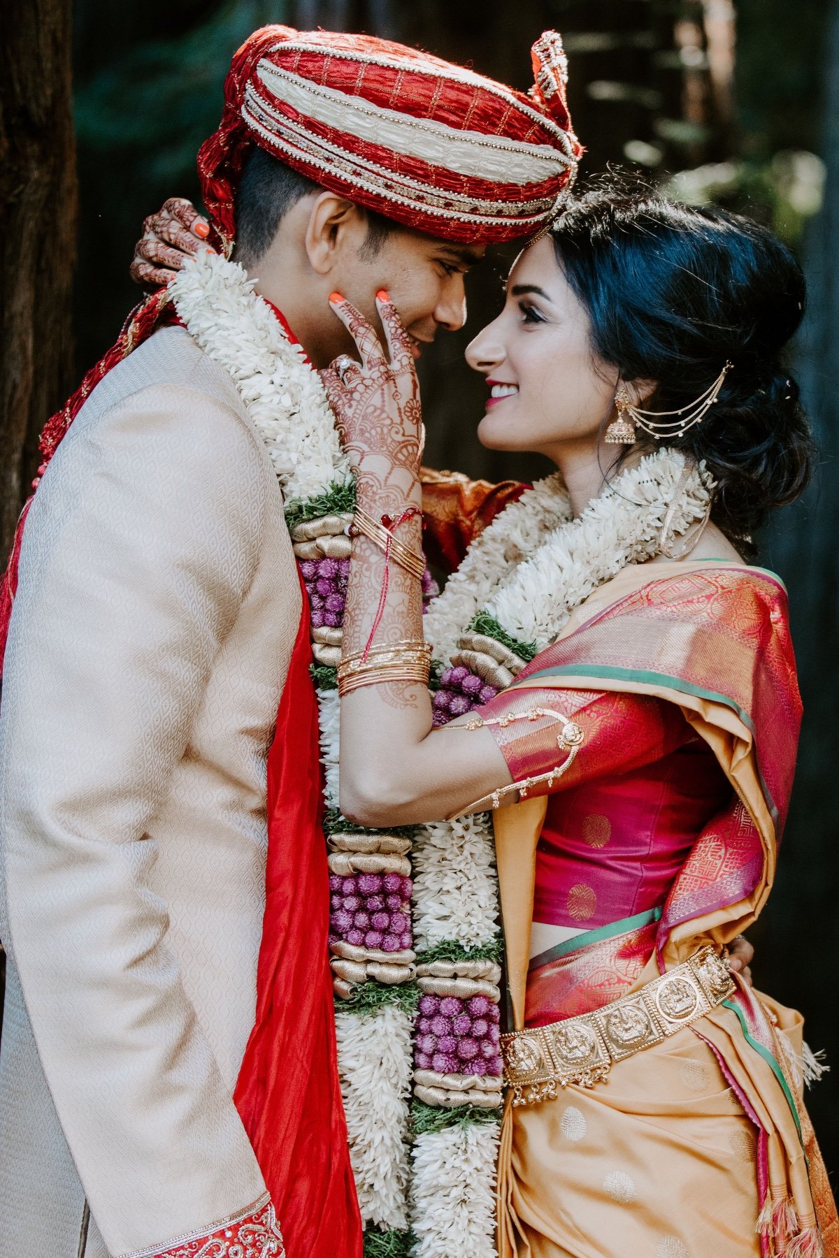 Hindu wedding in the redwood forest