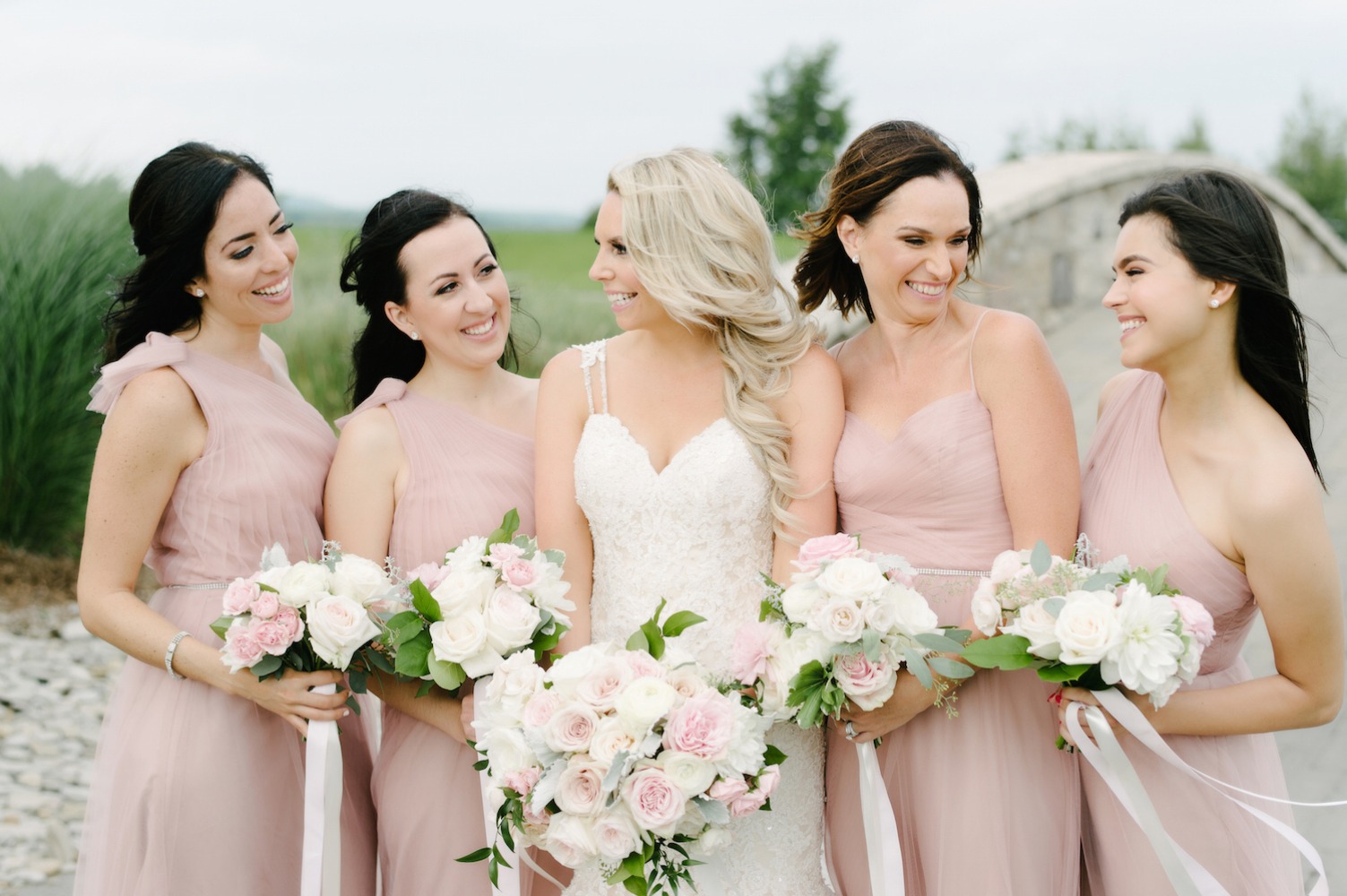 Bridesmaids in blush