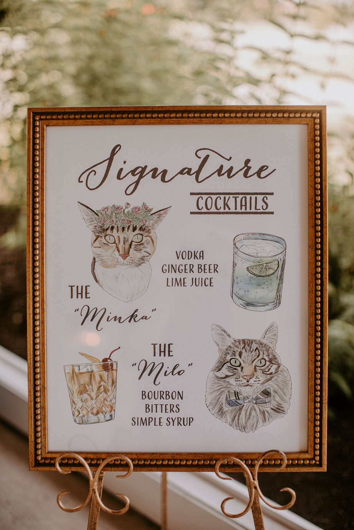 Wedding cocktail sign