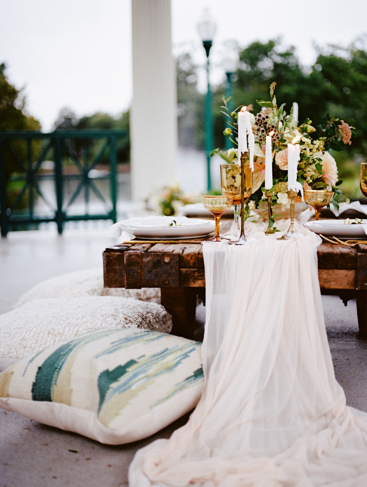 Chic reception table decor