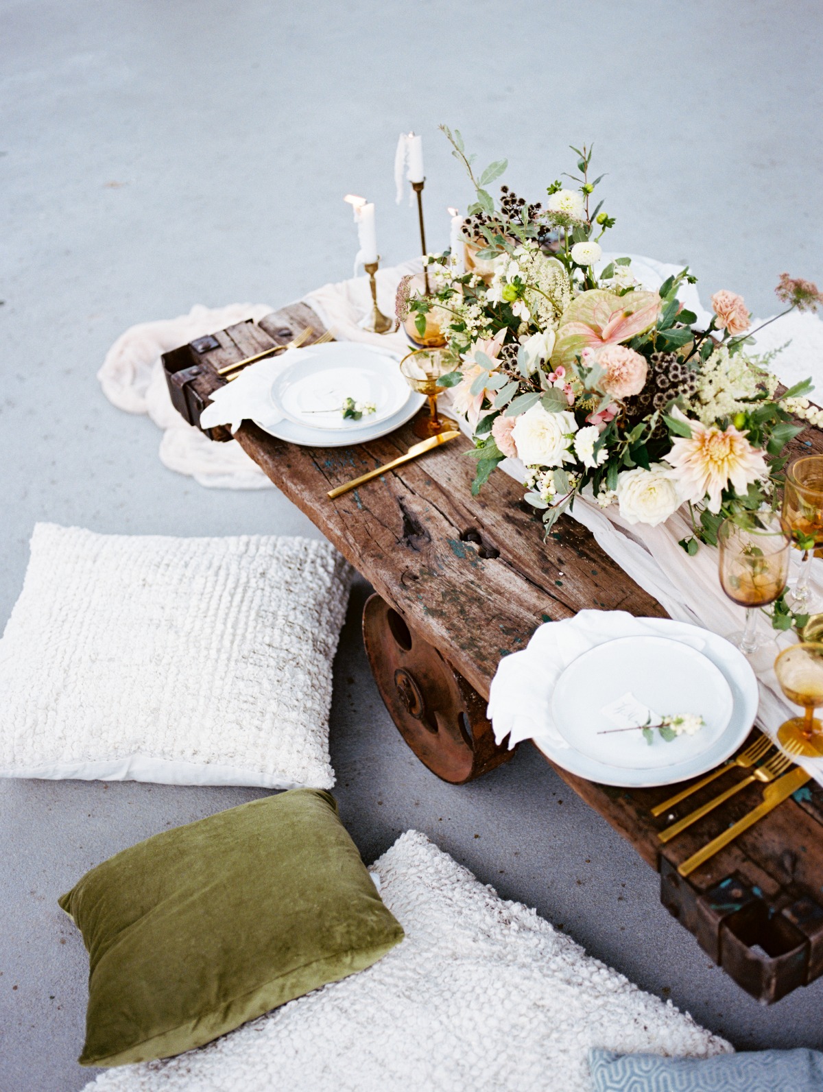 Antique tablescape for a wedding