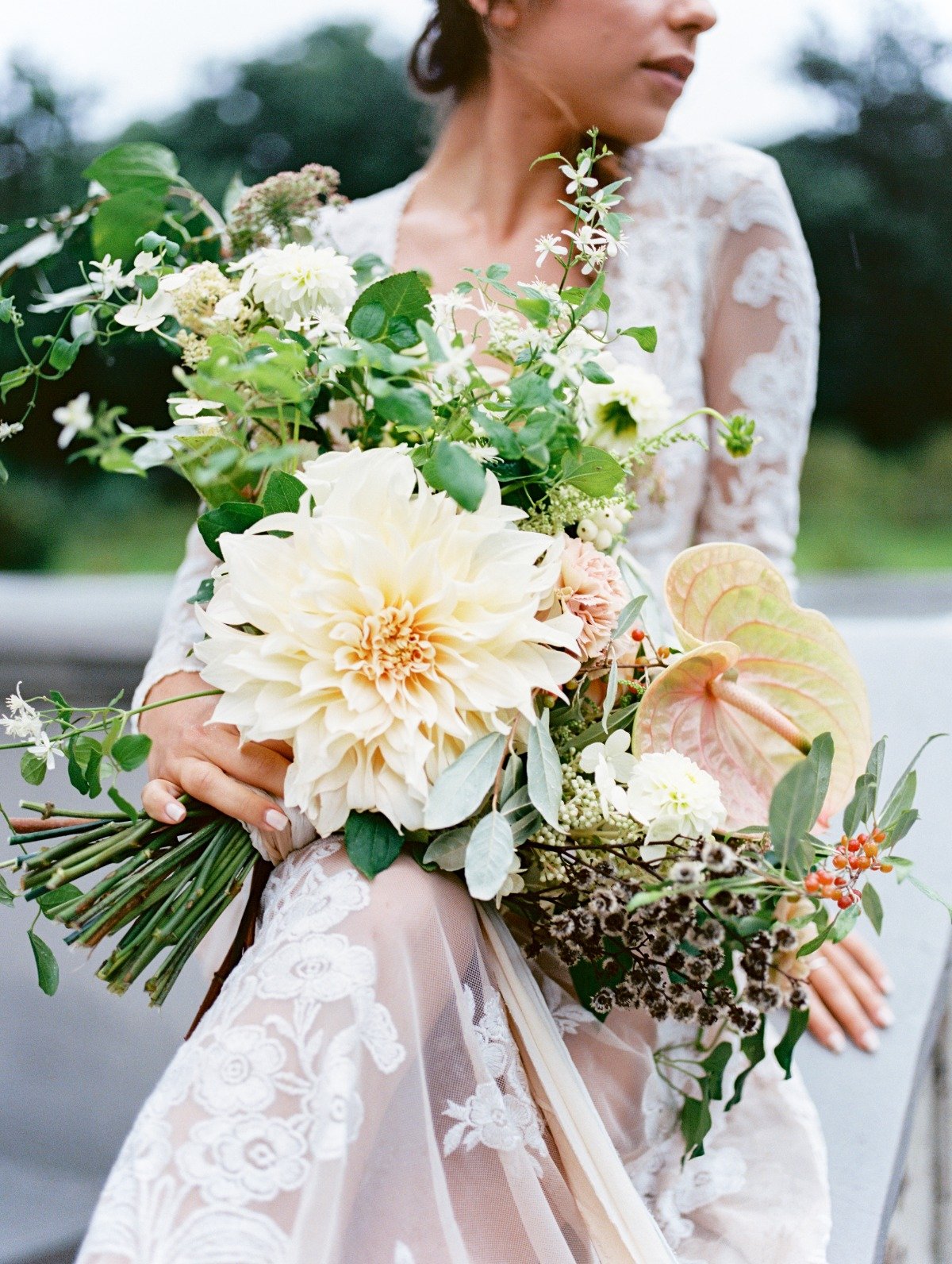 Dahlia wedding bouquet