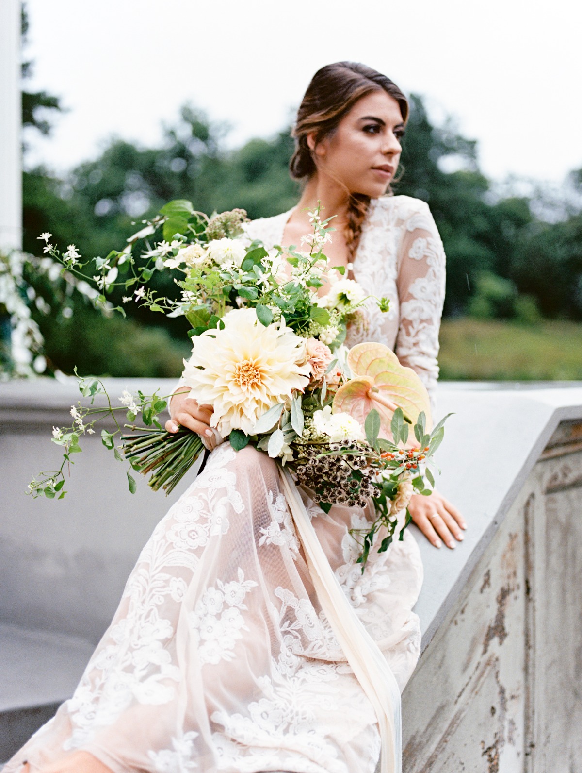 Dahlia wedding bouquet
