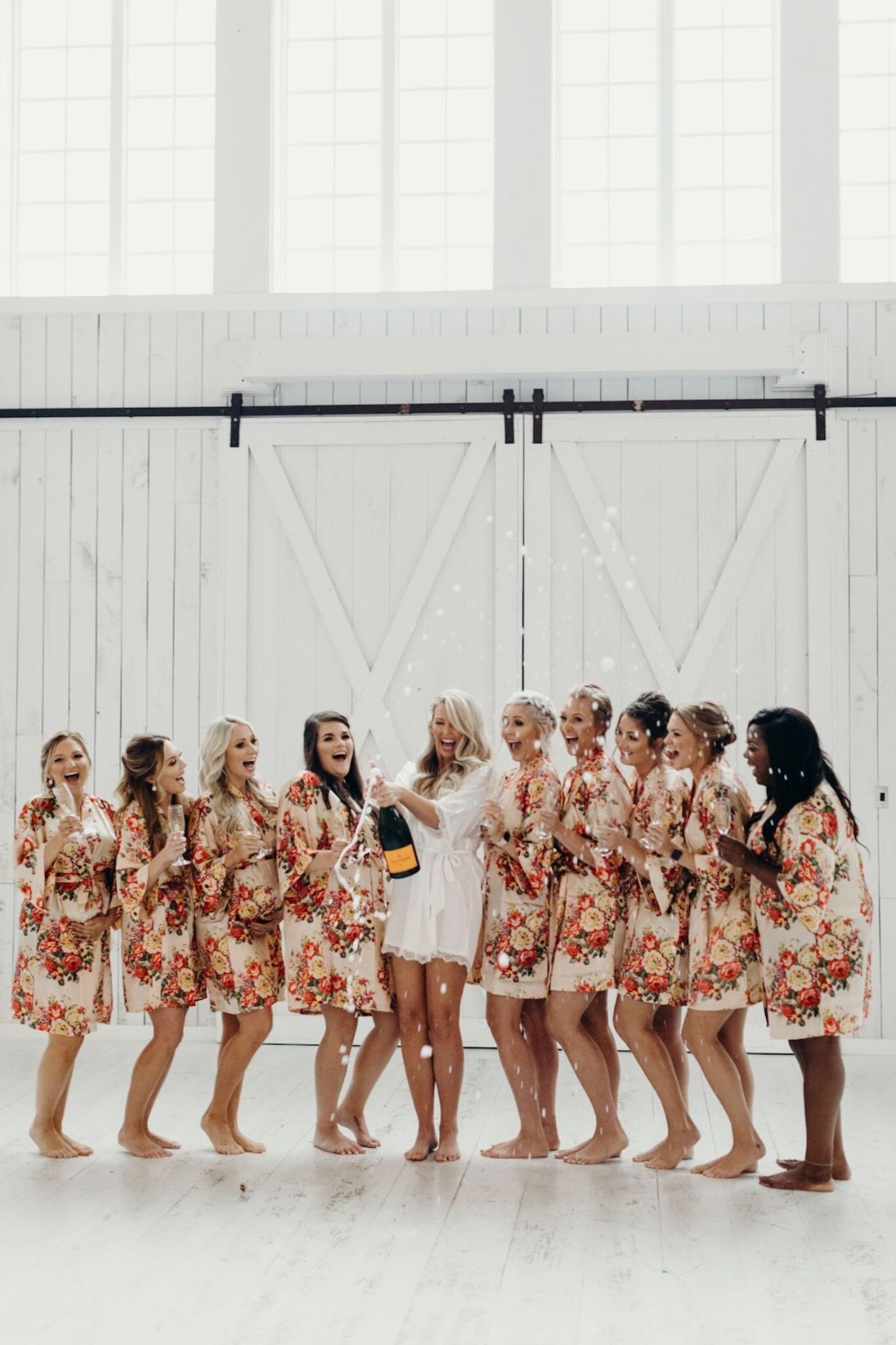 Champagne toast bridesmaids