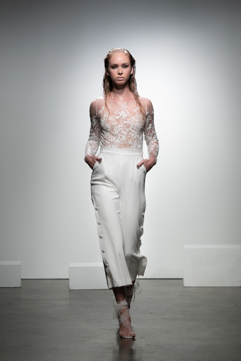 Rime Arodaky Pants and Embroidered Tulle Top