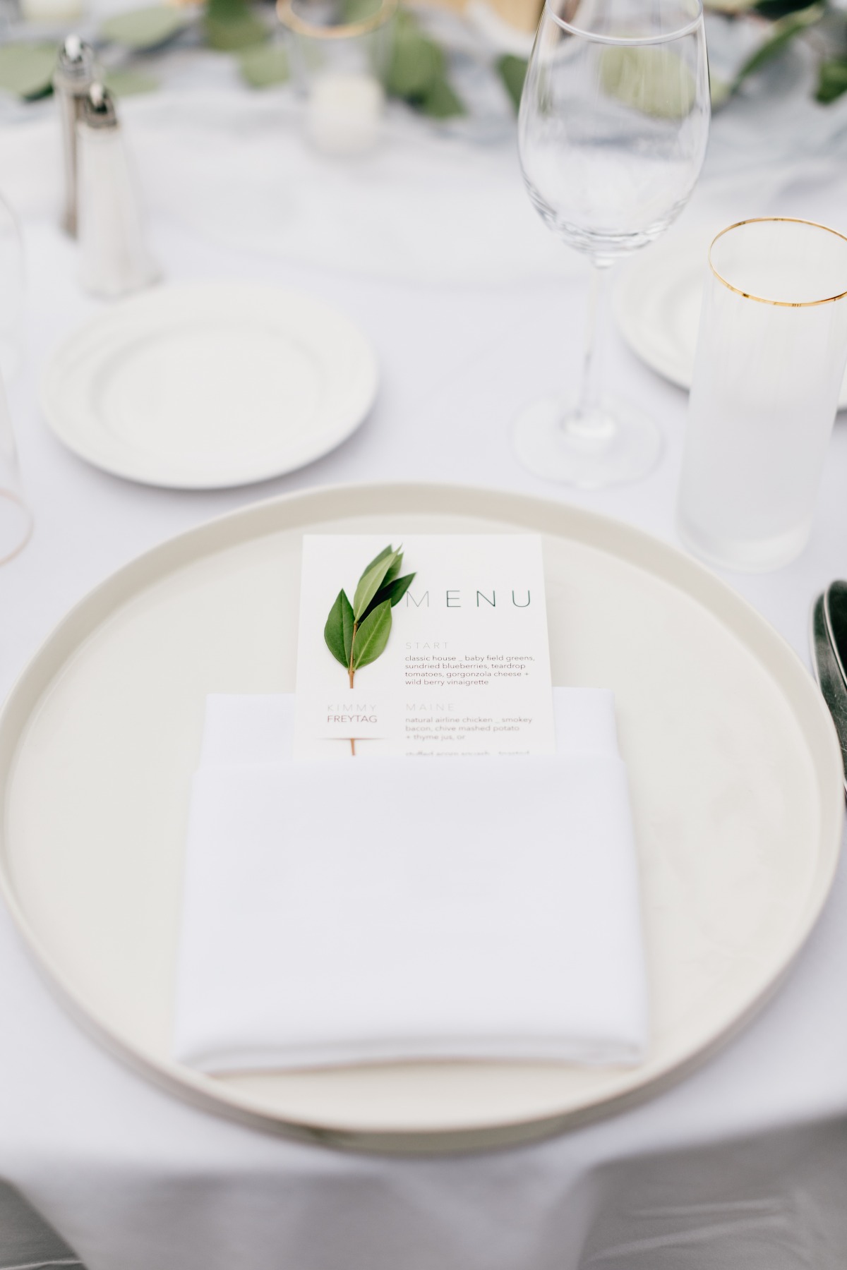 Simple wedding menu design