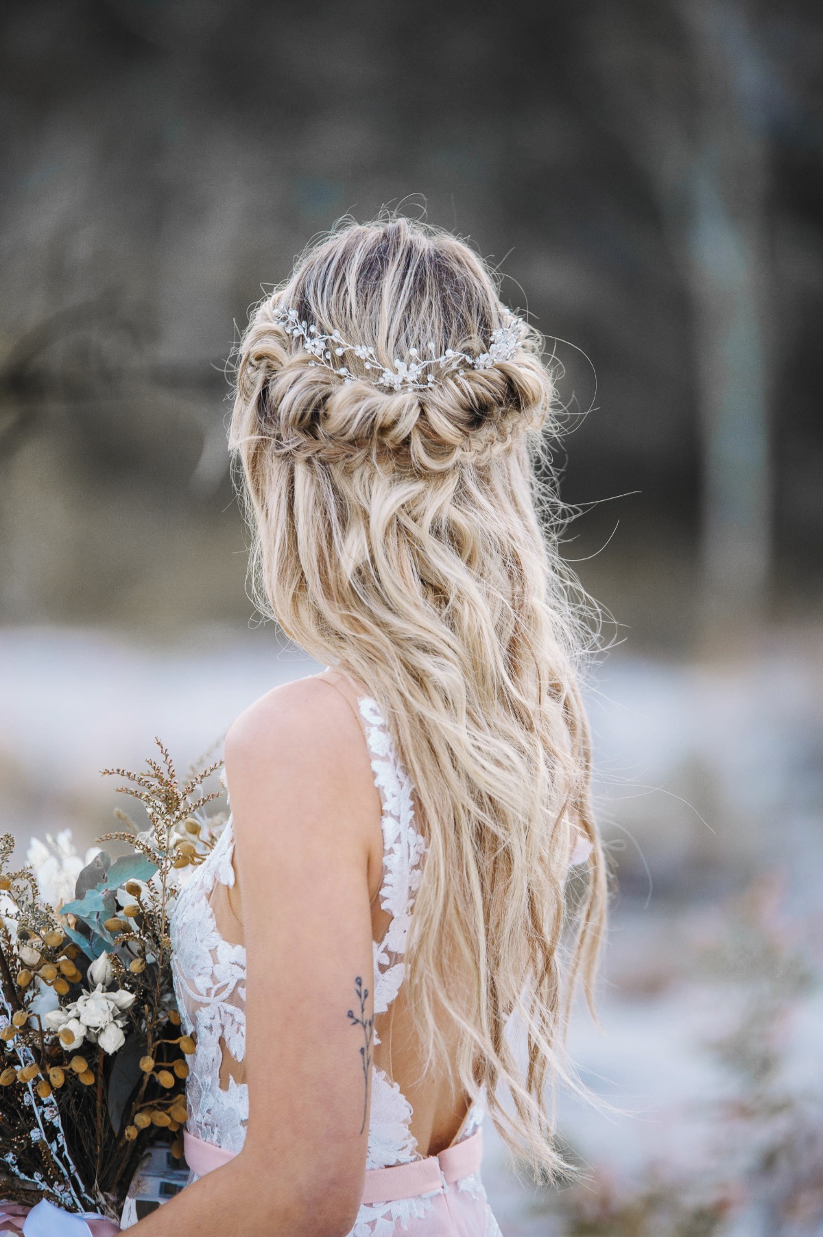 Bride mermaid hair