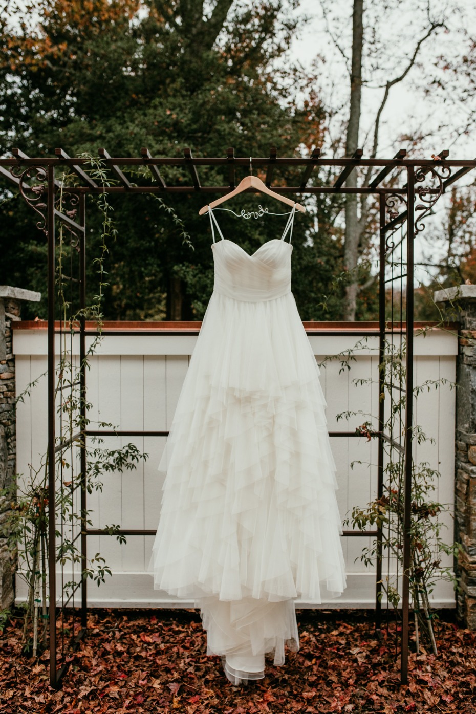 Layered tulle wedding dress