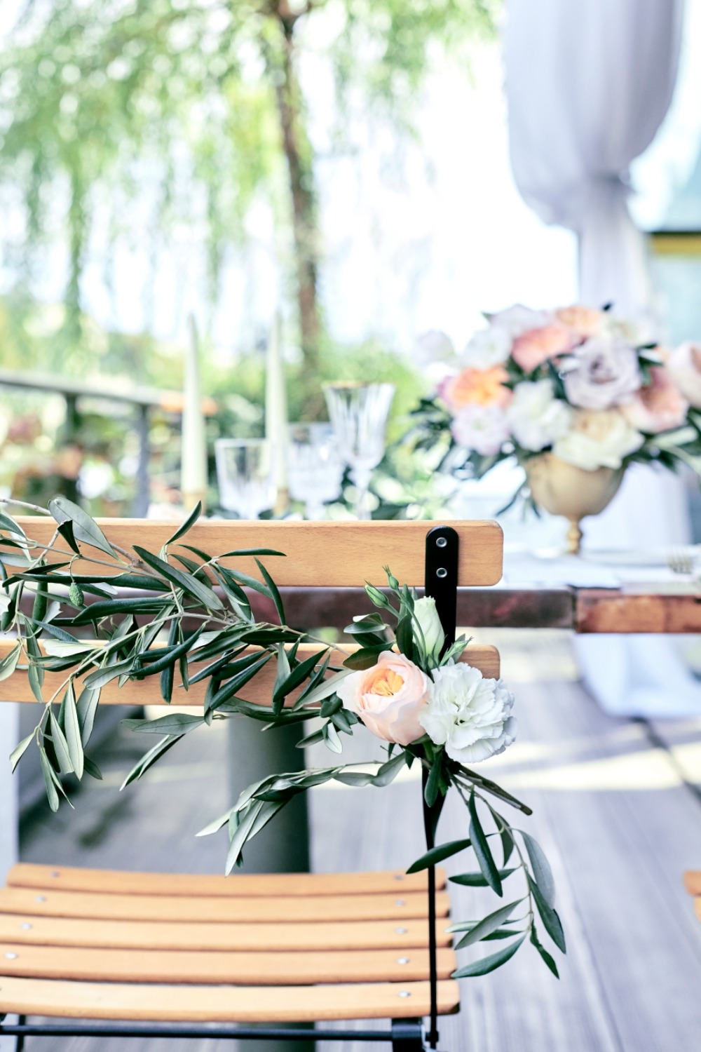 Wedding chair flowers