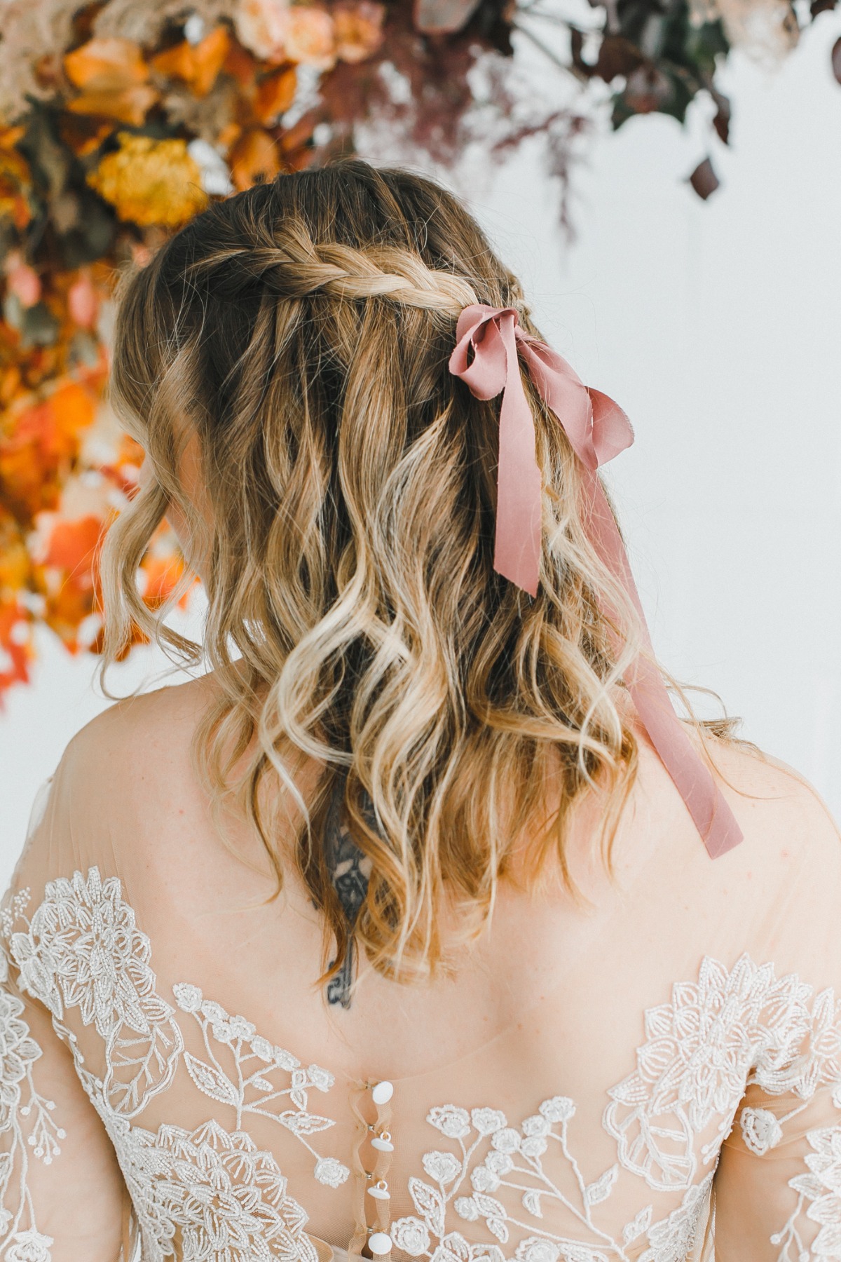 Half-up braided wedding hair