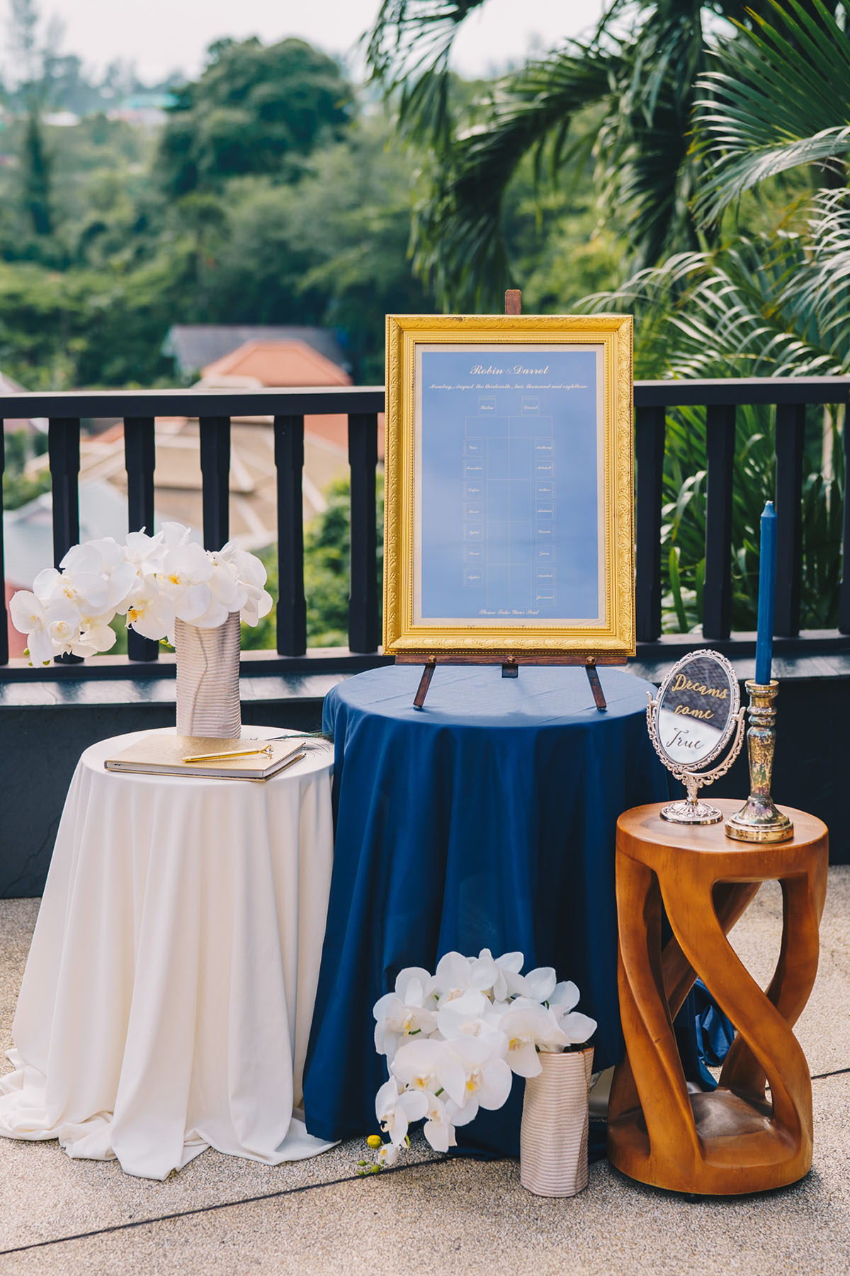 Seating chart in gold frame