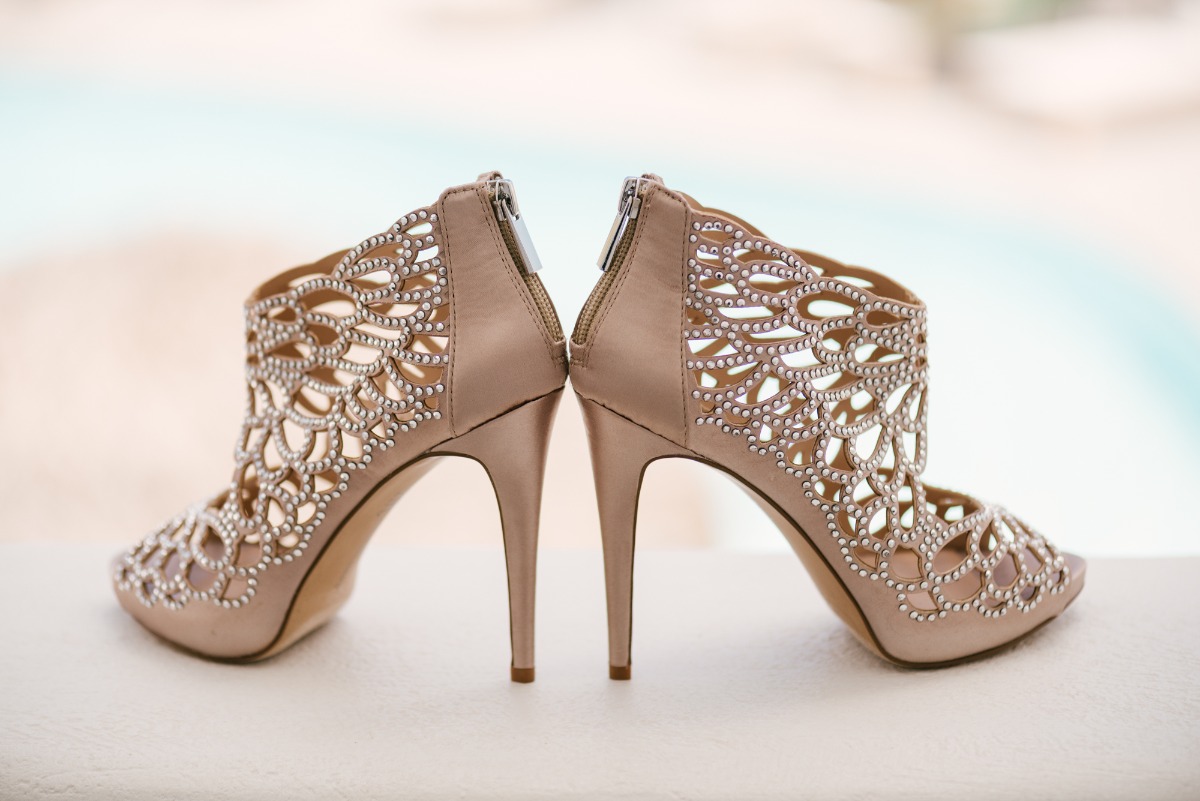Elegant high heel shoes with delicate cutout design
