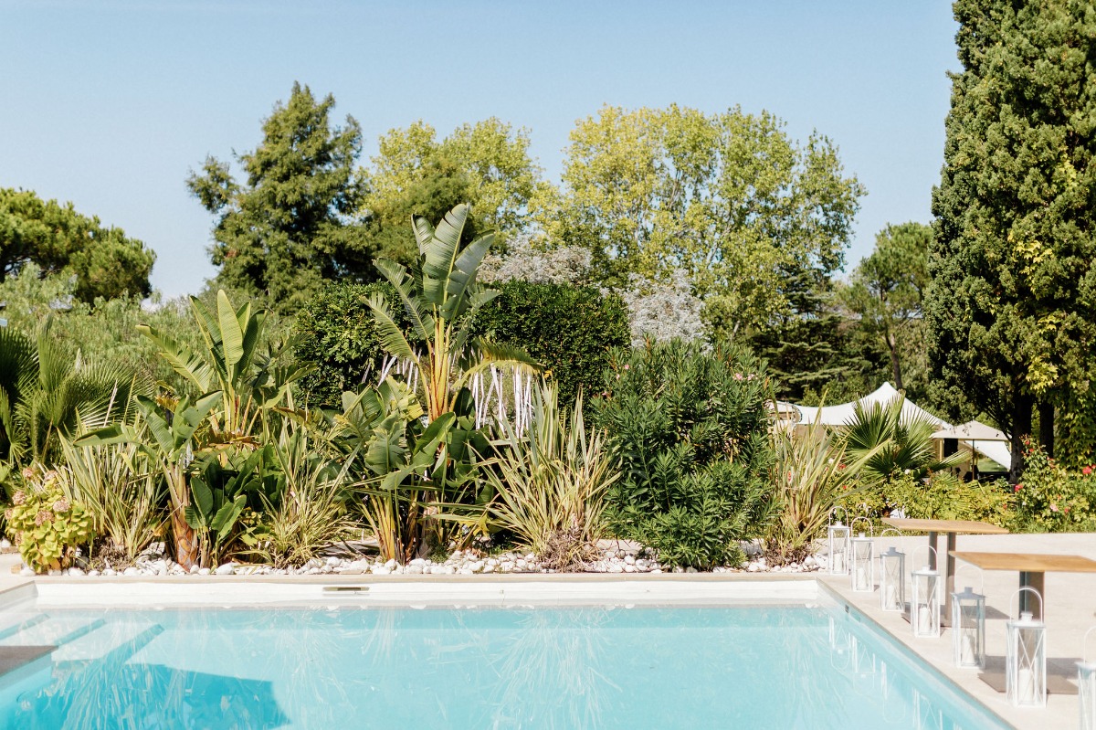 Poolside reception in Saint Tropez