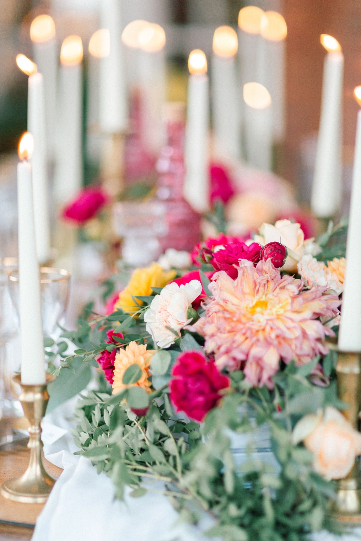 pink and yellow floral decor