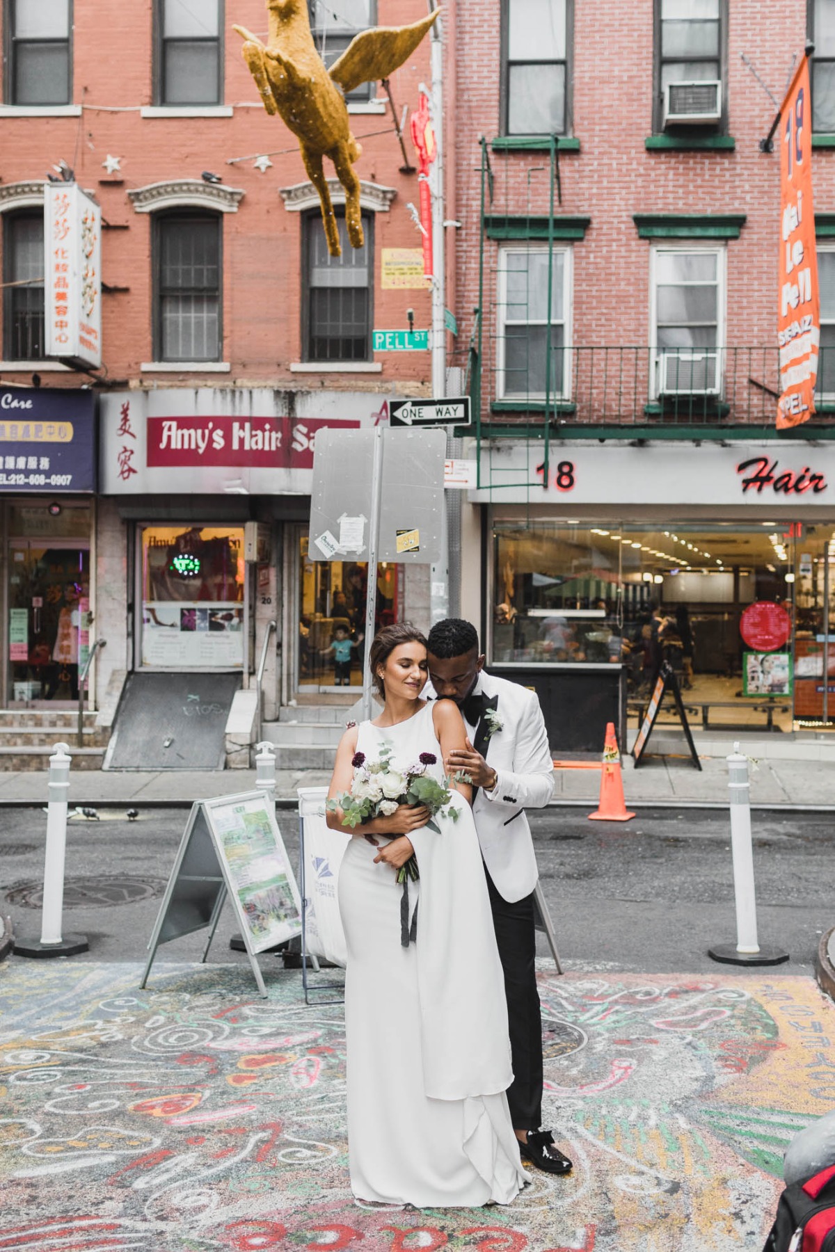 sweet wedding couple photo in NYC