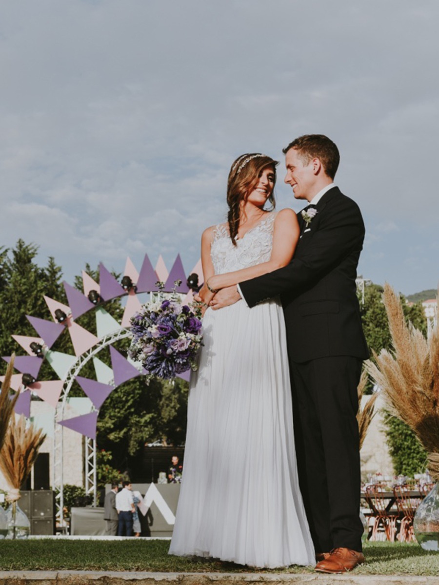 A Modern Multicultural Outdoor Wedding in Purple